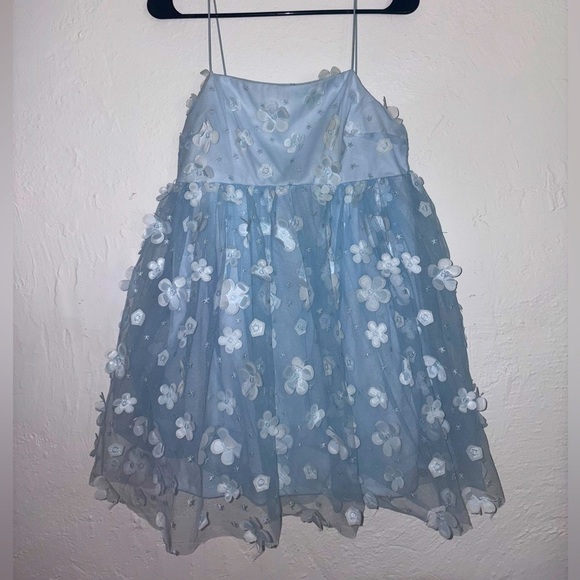 New Entry Size Medium light Blue Altar’d State 3D Floral Mesh Babydoll - Picture 2 of 7